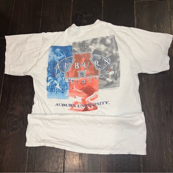 Vintage Auburn University Athletics T-Shirt - Red Oak Sportswear Large - Picture 1 of 9